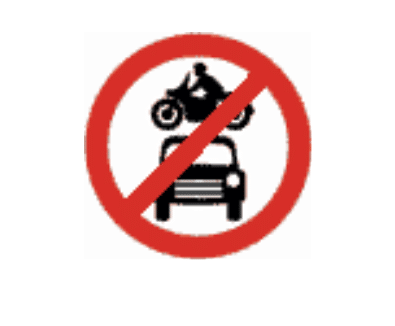 صورة توضح ممنوع مرور جميع المركبات الميكانيكية