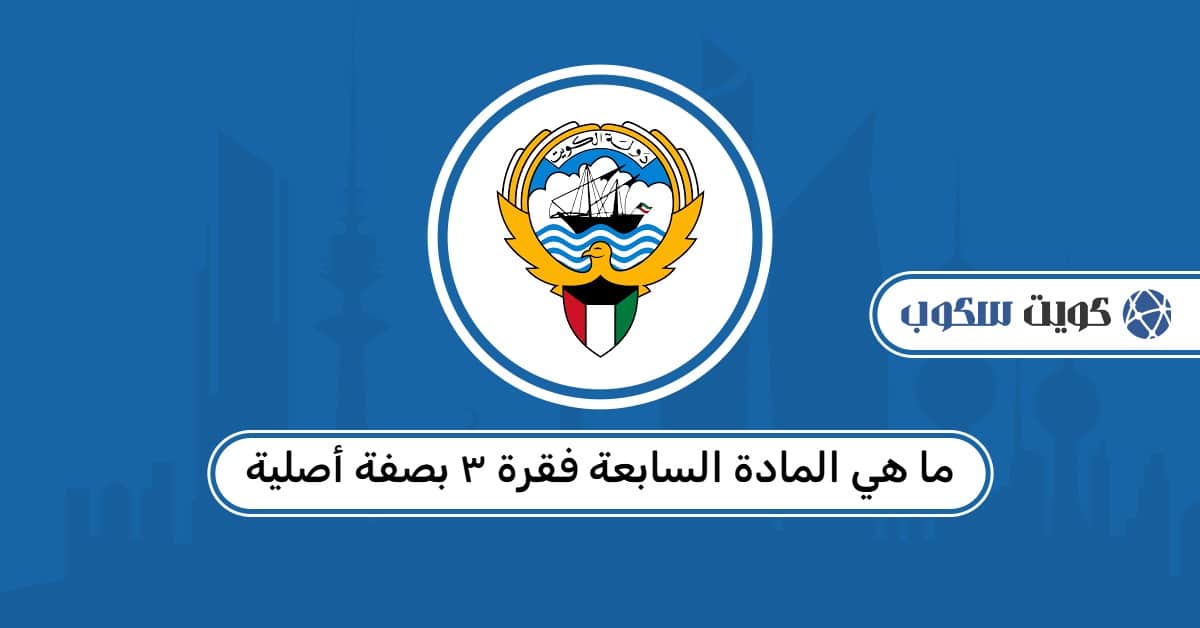 ما هي المادة السابعة فقرة ٣ بصفة أصلية: شرح البنود والأحكام الأساسية